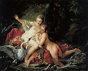  rococo Peintre - Leda et le corps féminin du Rococo Swan Francois Boucher